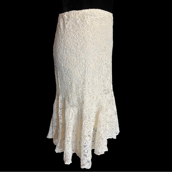 Ralph Lauren Lauren Cream Lace Skirt - Picture 6 of 8